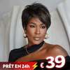 𝐏𝐫𝐞̂𝐭 𝐞𝐧 𝟐𝟒𝐡⚡Boss Mature Tendance Glueless Highlight Pixie Bob Lisse Perruque Sans Colle Cheveux Humains