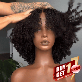 𝑩𝒖𝒚 1 𝑮𝒆𝒕 1 𝑭𝒓𝒆𝒆💥Go Natural Ease Doux Crépus Glueless Bob 4x4 Perruque Sans Colle Kinky Curly