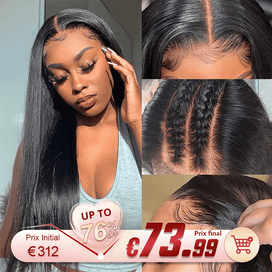 Crazy Deals🔥Glueless Cheveux Humains 4x4 13x4 Sans Colle Perruque Lisse Perruque