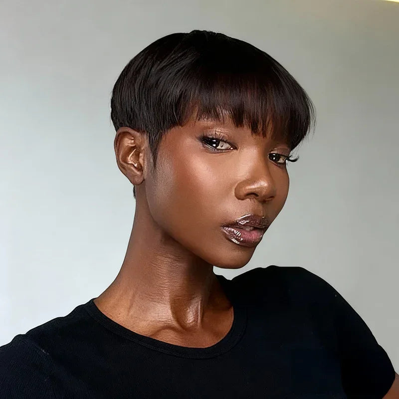 𝐏𝐫𝐞̂𝐭 𝐞𝐧 𝟕𝟐𝐡⚡Glueless Style De Mode Bob Wear Go Perruque Sans Colle Lisse Cheveux Humains