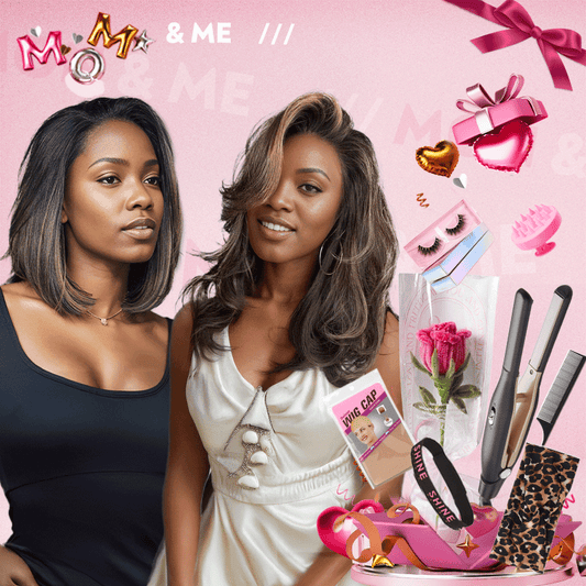 𝓑𝓾𝔂 𝟏 𝓖𝓮𝓽 𝟏𝟏💗Perruque Glueless 13x4 Couche Brun Foncé Avec Reflets Blonds+Glueless 9x6 Highlight Bob Lisse
