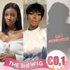 𝟑ᵉ 𝐩𝐞𝐫𝐫𝐮𝐪𝐮𝐞 𝐚̀  €𝟎,𝟏🔥Glueless 9x6 Bob Perruque Sans Colle 4C Edeges 10"+Glueless Pixie Perruque Straight Taille Modèle