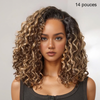Glueless Couleur Mèches Blondes & Noir Naturel 5x5 Wear Go Perruque Sans Colle Bouclé