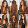 Extensions De Cheveux Humains Bouclés Profonds Couleur #4/27 Higlight Pour Tressage Bohème