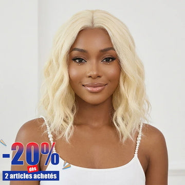 Teignable Wig Bob Blond 613 Haute Coiffure Look Polyvalent Création Unique sur Mesure
