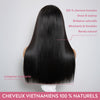 Perruque Bone Straight Ombré Glueless Cheveux Vietnamiens Lisses Qualité Luxe