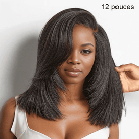 Pour Débutants Glueless Couche Yaki Lisse Wear Go Bob 7x4 Perruque Sans Colle