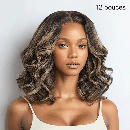 Glueless Couleur Blond Highlight 5x5 Capuchon Réglable Perruque Sans Colle Loose Wave