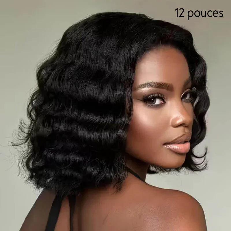 Volumineux Et Élégant Glueless Wear Go 5x5 Perruque Bob Sans Colle Cheveux Humains Ondulé