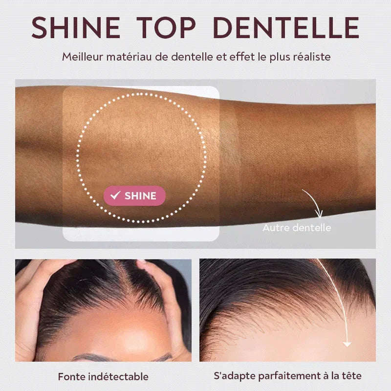 Naturelle & Intemporel Glueless Bob Perruque Sans Colle Ondulé Avec Frange Cheveux Humains