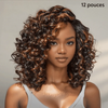 Boucles Rebondies Glueless Couleur Cuivre Highlight 7x4 Nœuds Blanchis Perruque Sans Colle