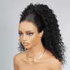 4 In 1 Half Wig Deep Curly/Yaki straight Demi-Perruqu À Cordon Serrage Flexi-Fit 250% Densité