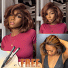Glueless Couche Parting Free C Partie Marron Bob 9x6 Perruque Sans Colle 250% Densité