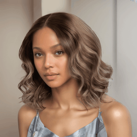 Style Frais Glueless Pas Nœuds Couleur Marron 13x4 Highlight Perruque Sans Colle Ondulé Installation Instantanée