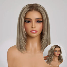 𝐋𝐚𝐬𝐭 𝟒 Glueless Couleur Blond Clair Bob 13x4 Perruque Sans Colle Ondulée Cheveux Humains