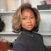 Lace Front 13x4 Carré Dégradé Volumineux Avec Mèches Blondes Highlight Bob 250% Densité Glueless Perruque