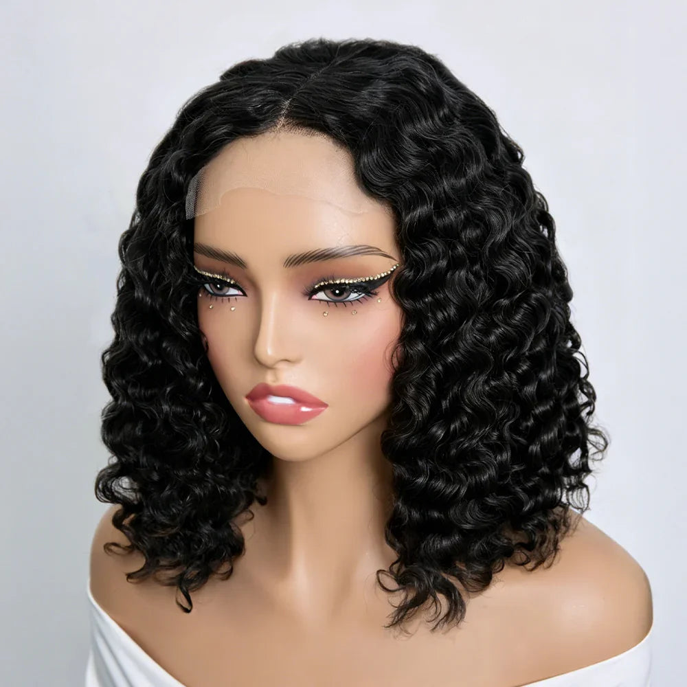 4x4 Volume de la Racine aux Pointes Bob Marron Deep Wave 300% Look Sans Effort Perruque
