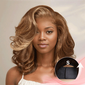 Effet Volume Instantané Glueless 7x4 Mèches Blondes Miel/Naturel Perruque Sans Colle 250% Densité