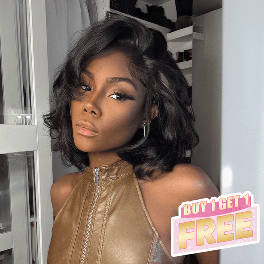 𝑩𝒖𝒚 1 𝑮𝒆𝒕 1 𝑭𝒓𝒆𝒆💥 7x4 Couche C Partie Glueless Brun Caramel Blond Mixte/Naturel Bob Perruque Sans Colle