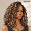 Glueless Couleur Mèches Blondes & Noir Naturel 5x5 Wear Go Perruque Sans Colle Bouclé