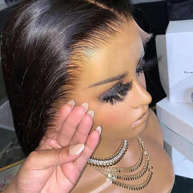 13x4 13x6 HD Perruque brésilienne cheveux humains Straight Lisse devant dentelle