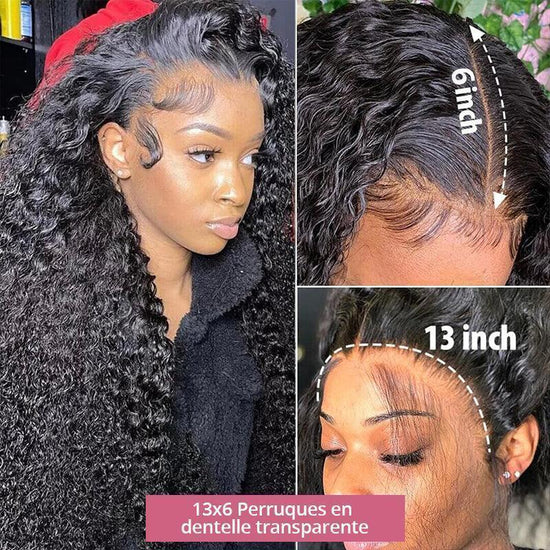 13x4 13x6 Transparent Lace Frontale Curly wave Perruque cheveux humain - SHINE HAIR