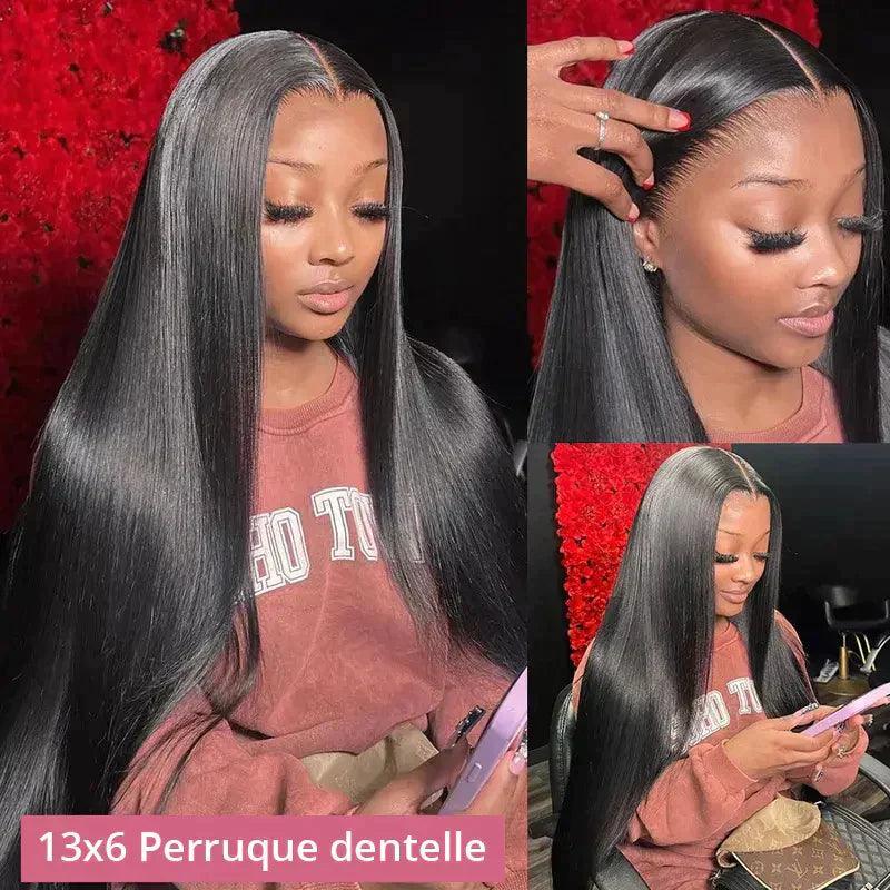 13x4 13x6 Transparent Perruque brésilienne cheveux humains Straight Lisse - SHINE HAIR