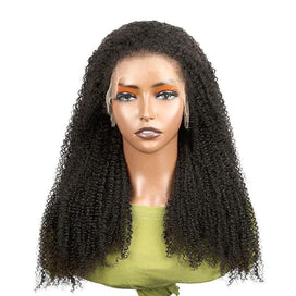 13x4 4C Edges HD lace front wig Kinky Curly human hair wig