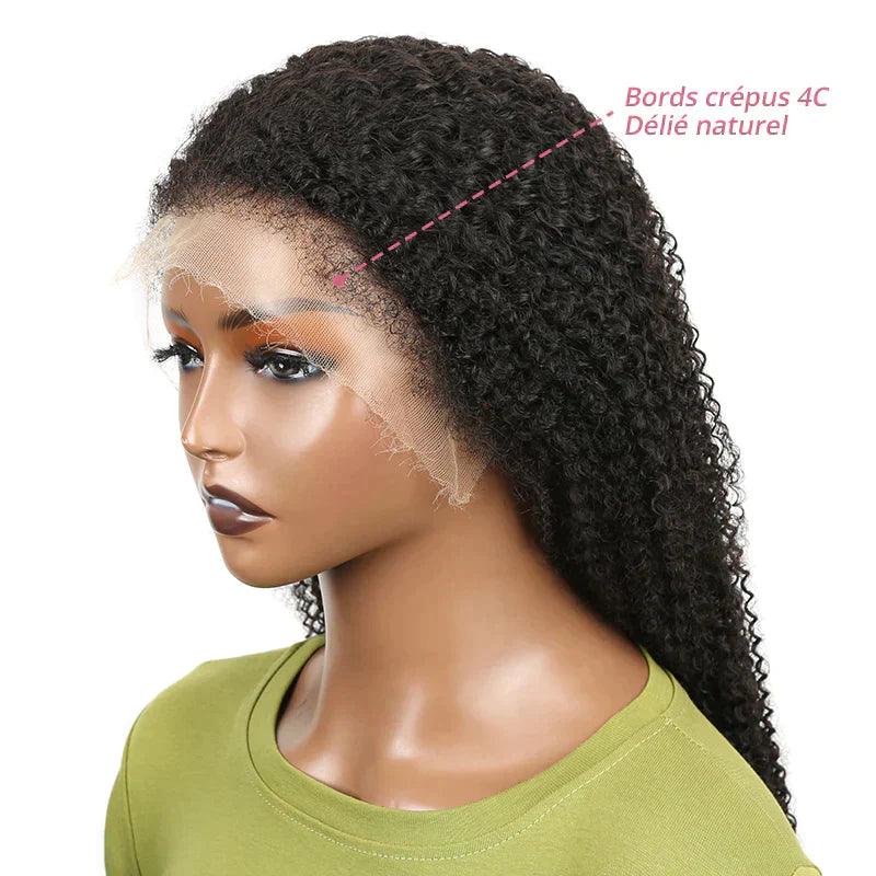 13x4 4C Edges Perruque HD lace frontale Perruque cheveux humains Kinky Curly - SHINE HAIR