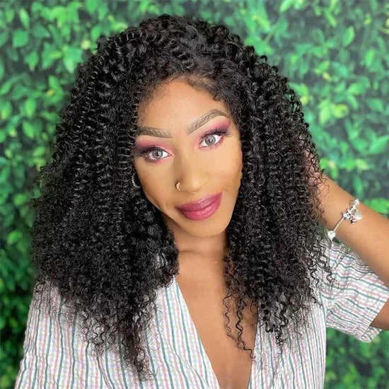 13x4 4C Edges Perruque HD lace frontale Perruque cheveux humains Kinky Curly - SHINE HAIR