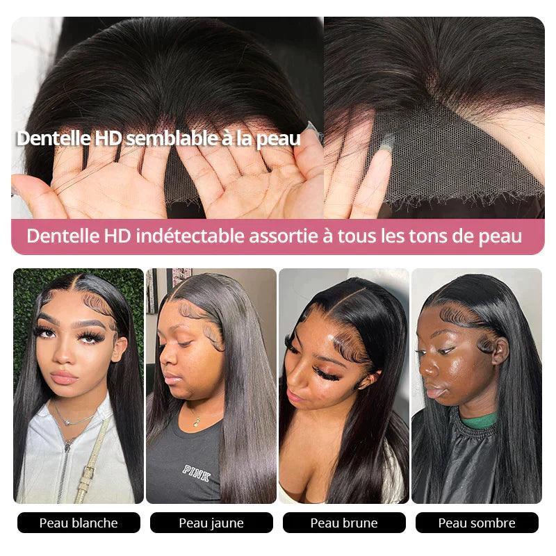 13x4 4C Edges Perruque HD lace frontale Perruque cheveux humains Kinky Curly - SHINE HAIR