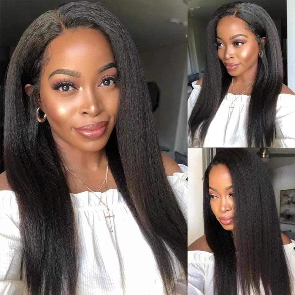 13x4 4x4 Lace Frontal Kinky Straight Perruque Cheveux Humains - SHINE HAIR