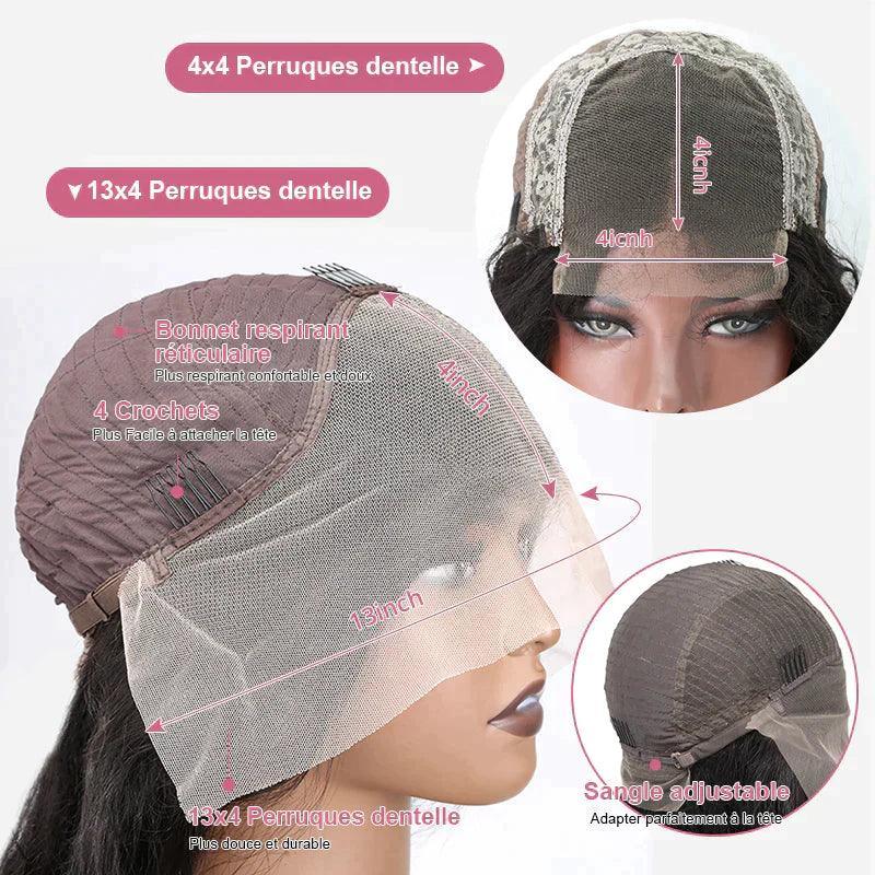 13x4 4x4 Lace Frontale Body wave Perruque Cheveux Humains - SHINE HAIR