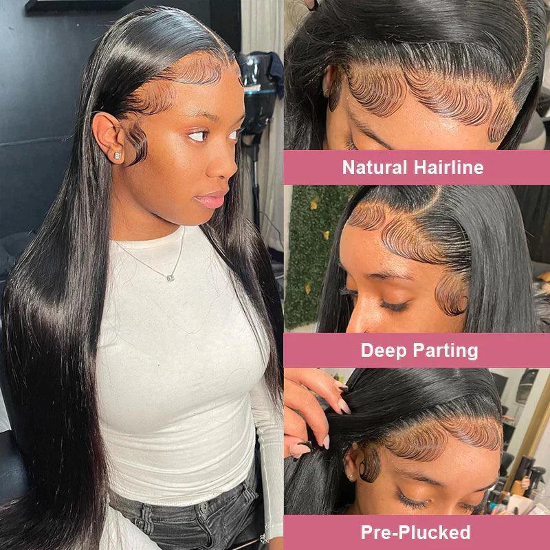 13x4 4x4 Straight Lace Frontal Perruque Cheveux Humains - SHINE HAIR