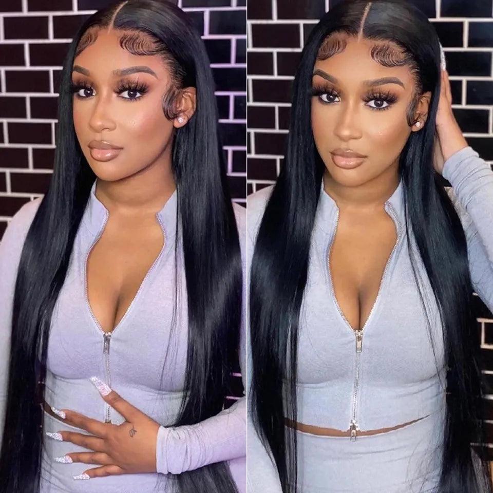 13x4 4x4 Straight Lace Frontal Perruque Cheveux Humains - SHINE HAIR