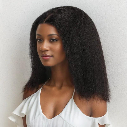 13x4 Afro Kinky Straight Minimaliste Bob Perruque Lace Frontale Humain Cheveux - SHINE HAIR