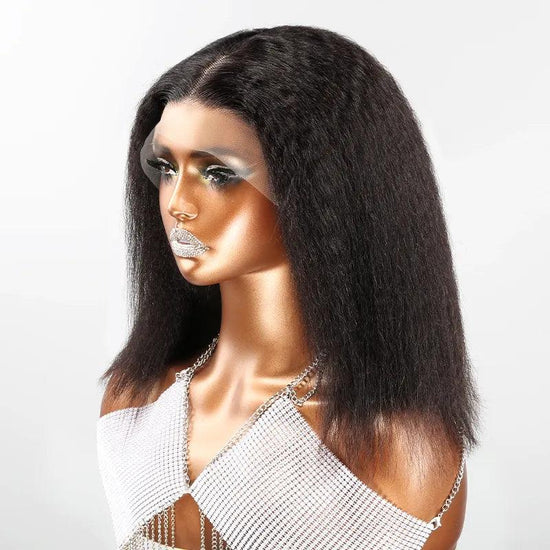 13x4 Afro Kinky Straight Minimaliste Bob Perruque Lace Frontale Humain Cheveux - SHINE HAIR