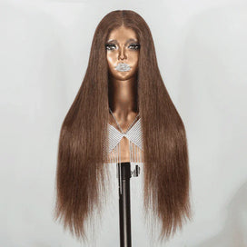 𝐋𝐚𝐬𝐭 𝟏 Texture Parfaite Glueless 9x6 Perruque Sans Colle Couleur Brun Chocolat Straight Cheveux Humains
