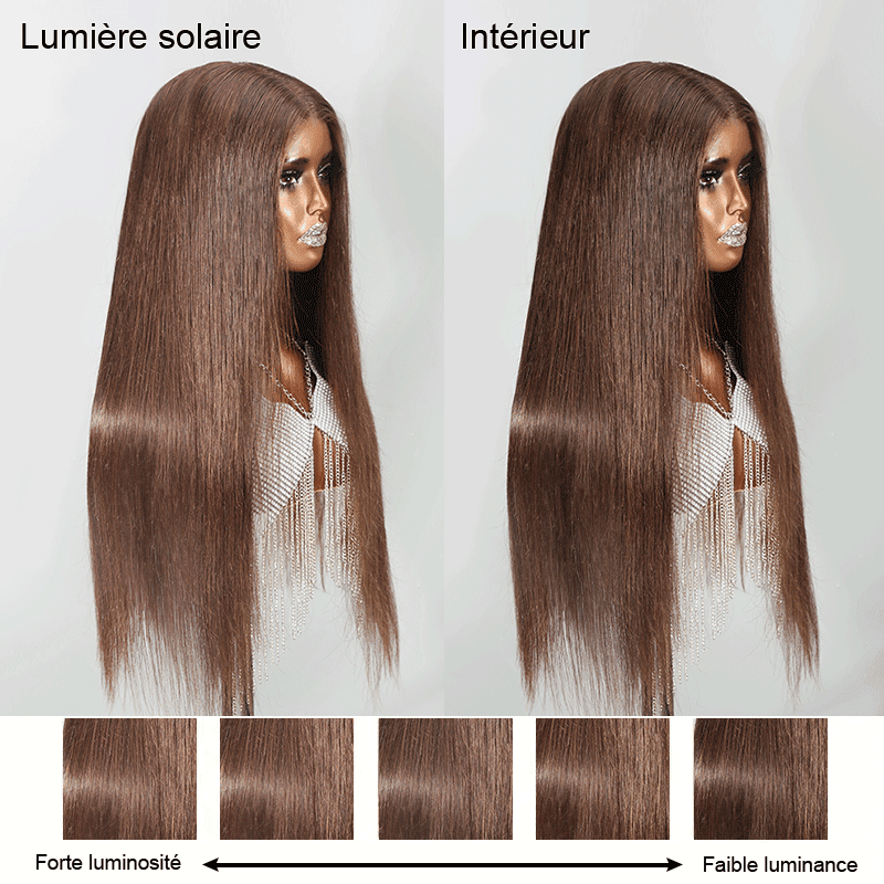 13x4 Dentelle Frontale Couleur Brun Chocolat Lisse Perruque Cheveux Humains - SHINE HAIR