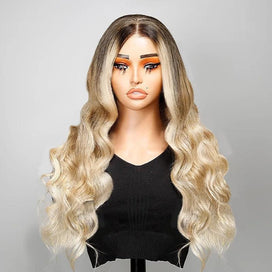 13x4 Dentelle Stylisme Designer Perruque Couleur Ombre blonde Ocean Wave - SHINE HAIR