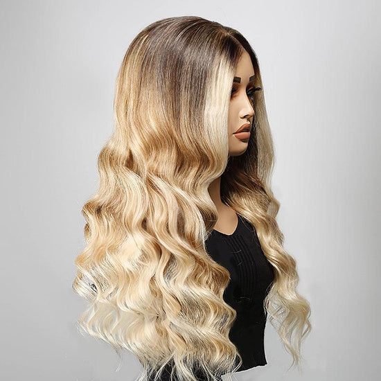 13x4 Dentelle Stylisme Designer Perruque Couleur Ombre blonde Ocean Wave - SHINE HAIR