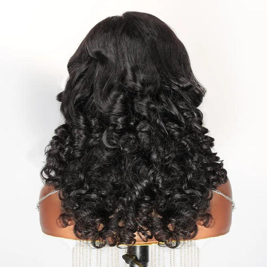 13x4 Épais Couches Rebondissant Ondulé Lace Frontale Perruque Cheveux Humain - SHINE HAIR