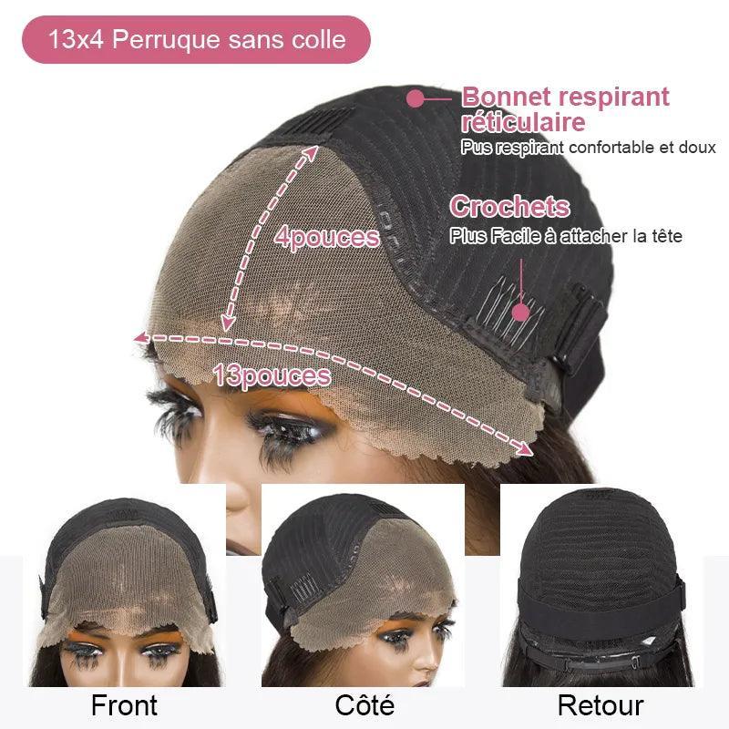 13x4 Glueless Pré-tresse Wear Go Bouclé Perruque Sans Colle Dentelle Frontale - SHINE HAIR