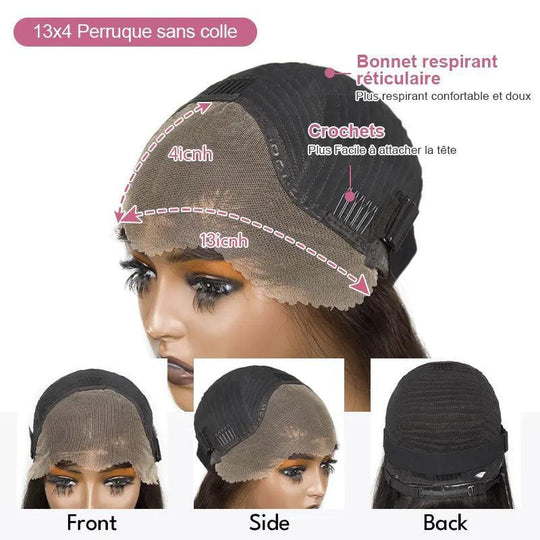 13x4 Grande Surface Glueless Bob Perruque Sans Colle Wear Go Cheveux Humains Loose Wave - SHINE HAIR
