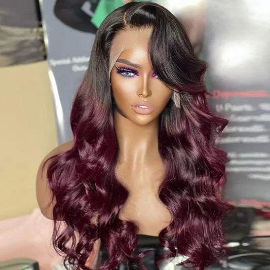 13x4 Lace Frontale cheveux humains Perruque Couleur ombre 99j Body Wave - SHINE HAIR