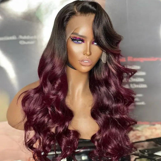 13x4 Lace Frontale cheveux humains Perruque Couleur ombre 99j Body Wave - SHINE HAIR