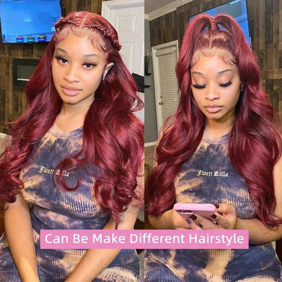 13x4 Lace Frontale Perruque Couleur 99j Body Wave - SHINE HAIR