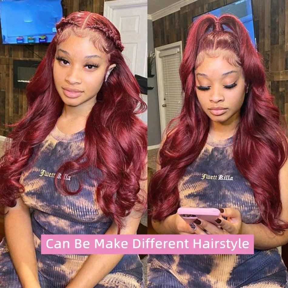 13x4 Lace Frontale Perruque Couleur 99j Body Wave - SHINE HAIR