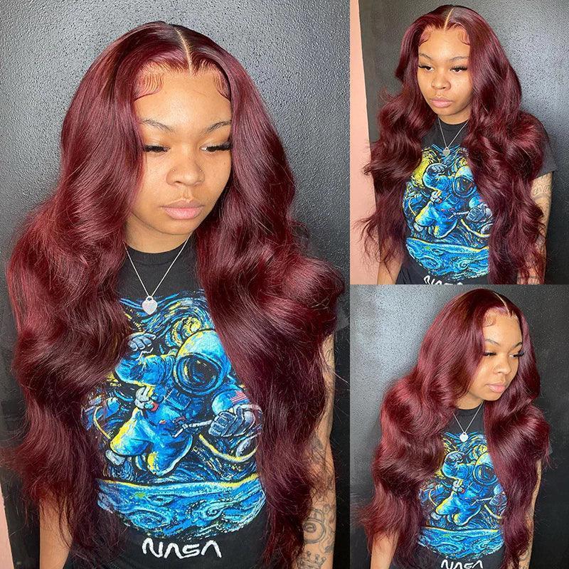 13x4 Lace Frontale Perruque Couleur 99j Body Wave - SHINE HAIR