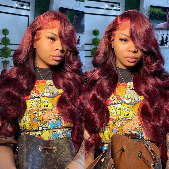 13x4 Lace Frontale Perruque Couleur 99j Body Wave - SHINE HAIR